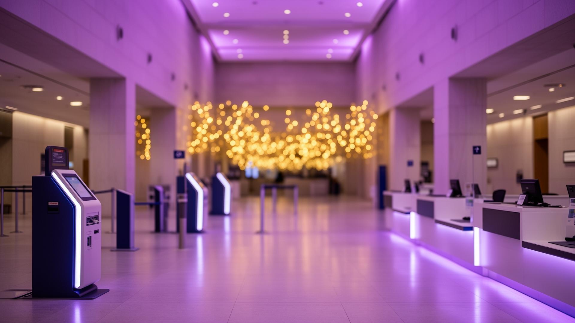 Government citizen services centre with AI-powered digital kiosks and automated case management systems