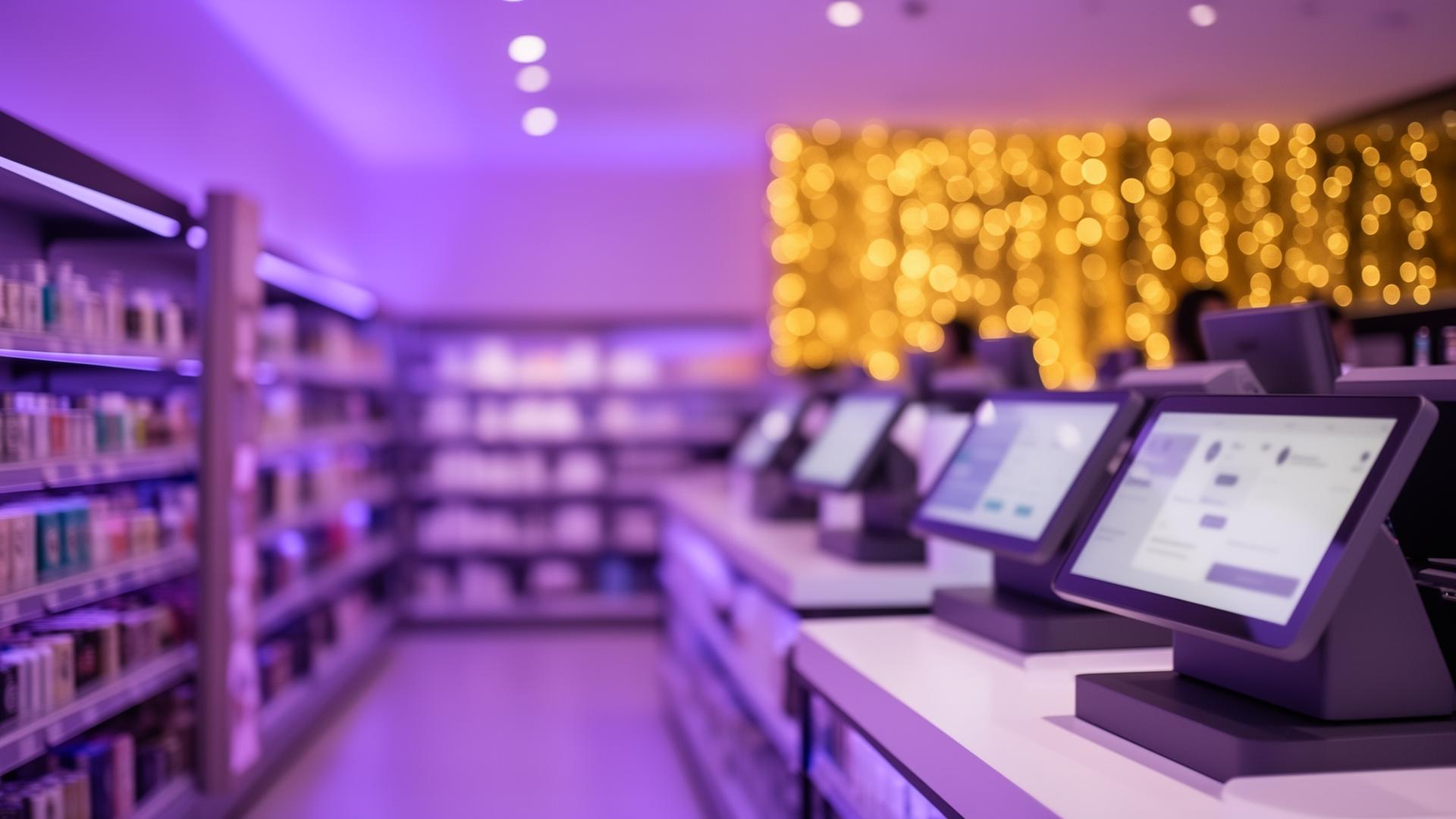 Retail store with omnichannel AI customer support and digital engagement displays