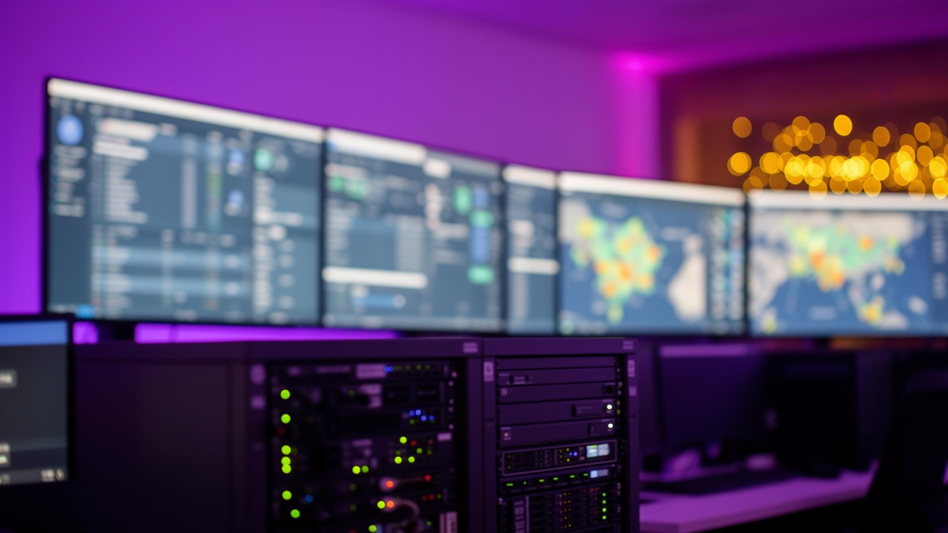 Telecom network operations centre with AI-powered subscriber support and BSS/OSS automation dashboards