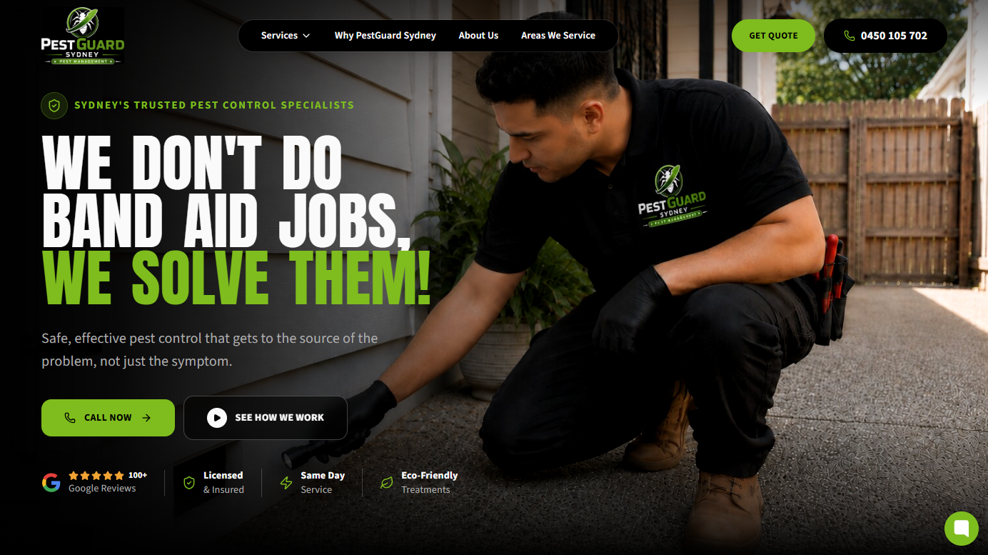 PestGuard Sydney website screenshot