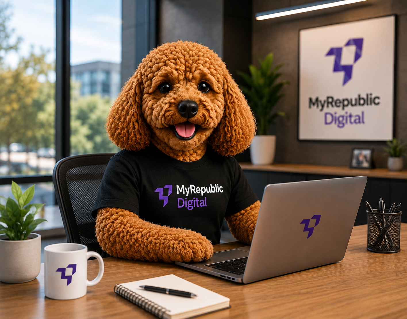 MyRepublic Digital mascot ready to answer questions about managed website hosting